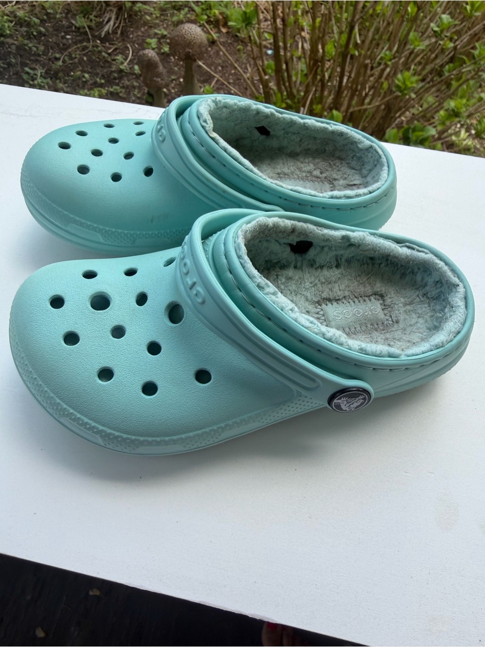 CROCS Kids Fleece-Lined Clog in Mint Green